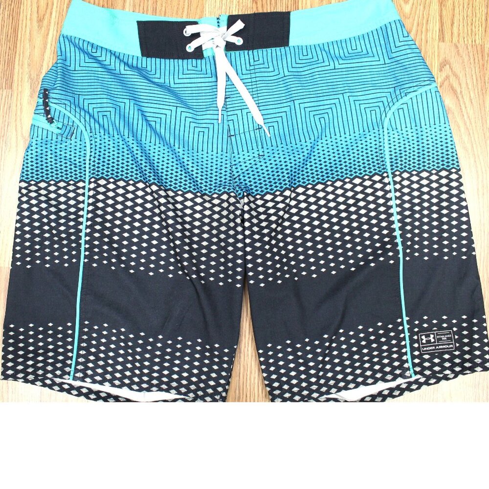 Under Armour Blue and Black Swim Board Shorts